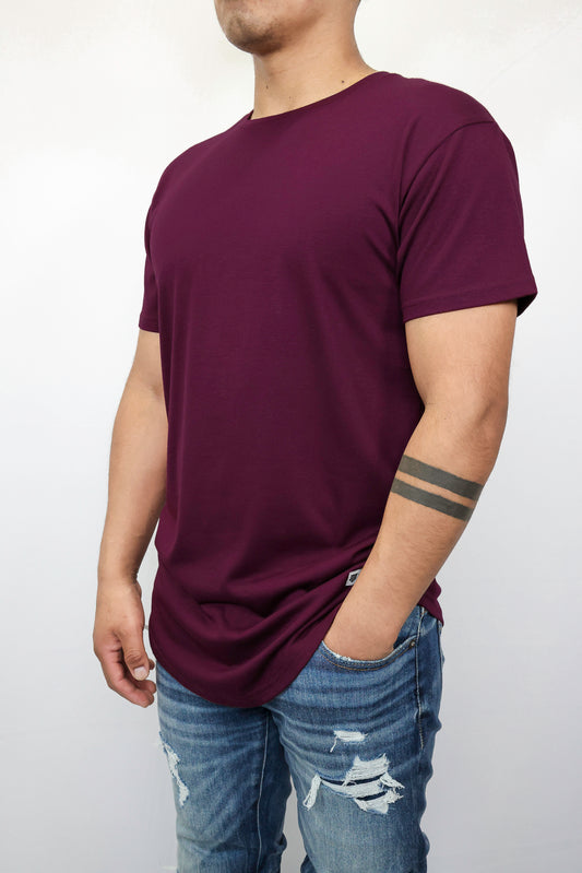 Wine-colored longline T-shirt - LEGNATTE