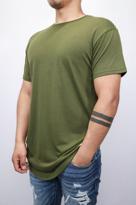 Military Green longline  T-shirt LEGNATTE