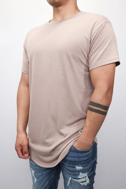 Beige  longline T-shirt - LEGNATTE