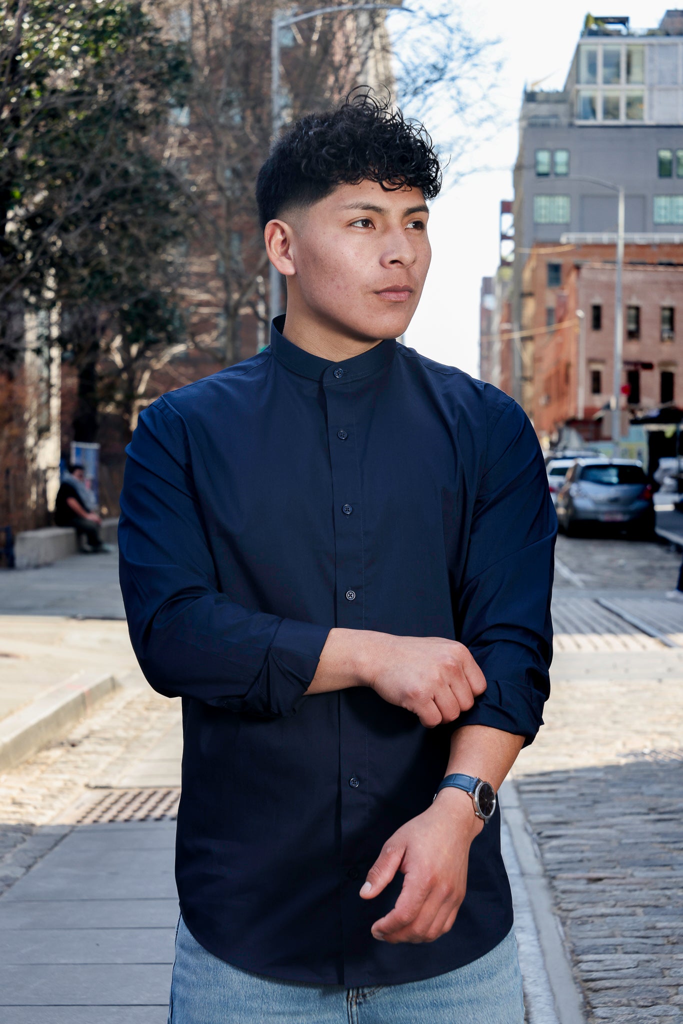 MANDARIN COLLAR SHIRT