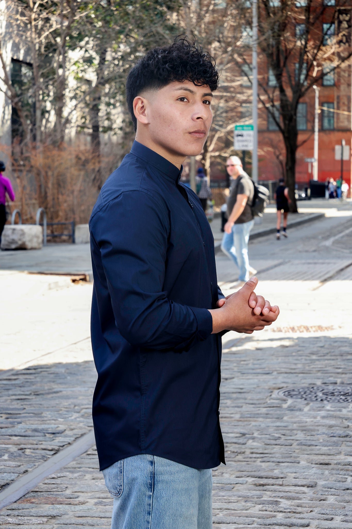 MANDARIN COLLAR SHIRT