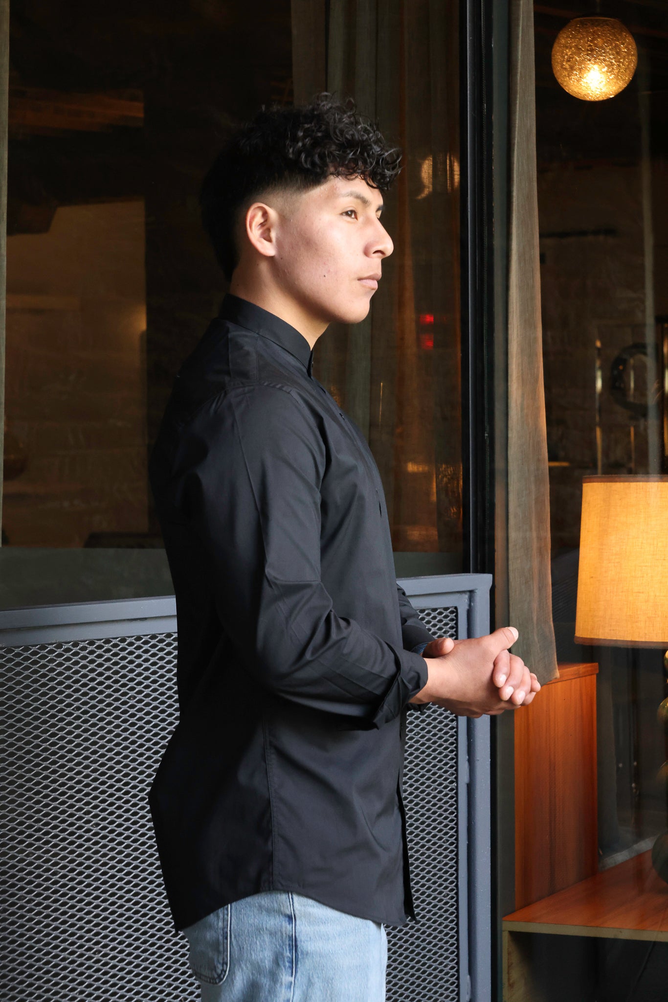 MANDARIN COLLAR SHIRT